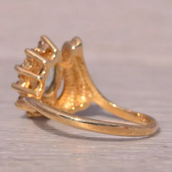 Aquamarine and Diamond Ring in 14 Karat Gold